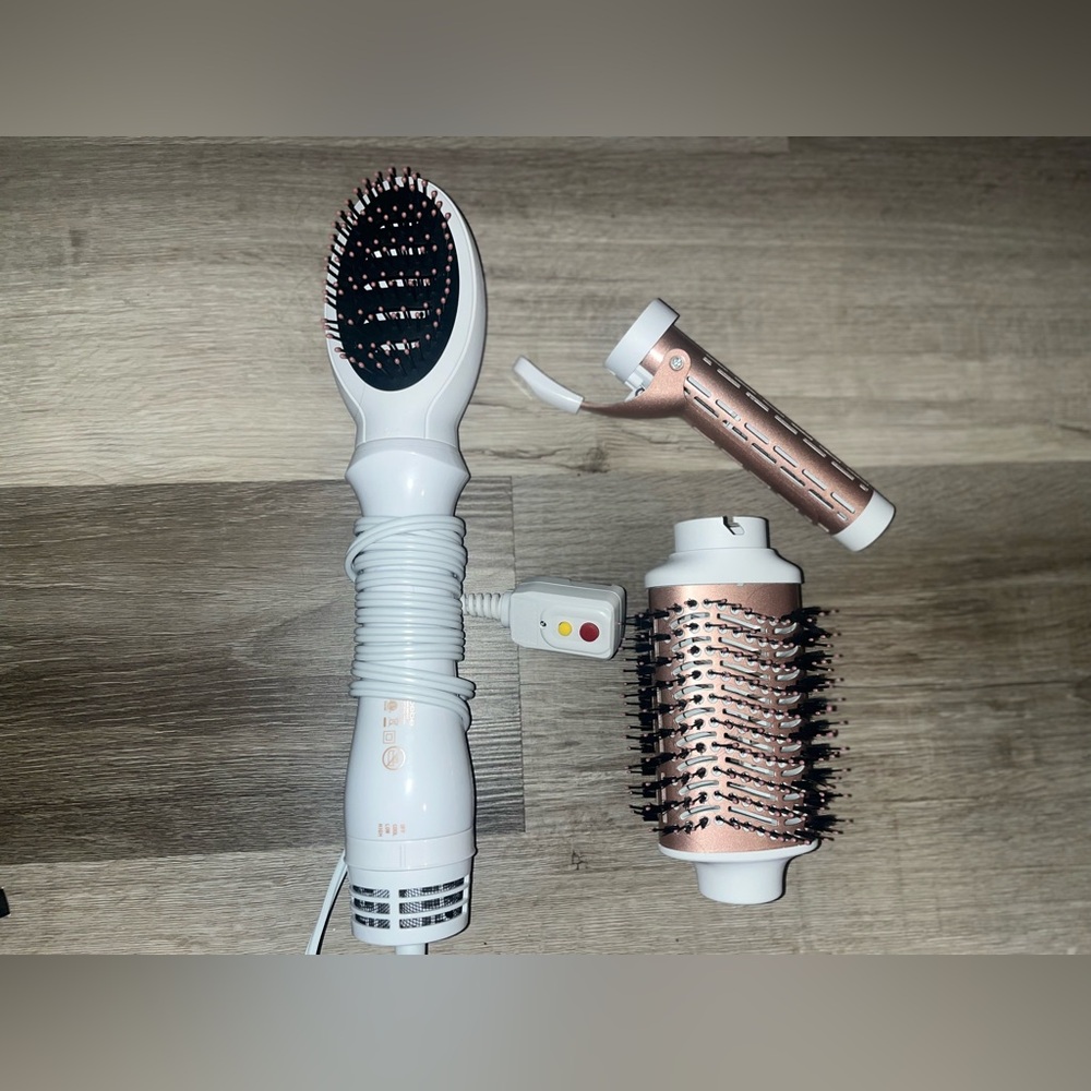 Bebe Hair Dryer and Volumizer Brush Set - White and Rose Gold